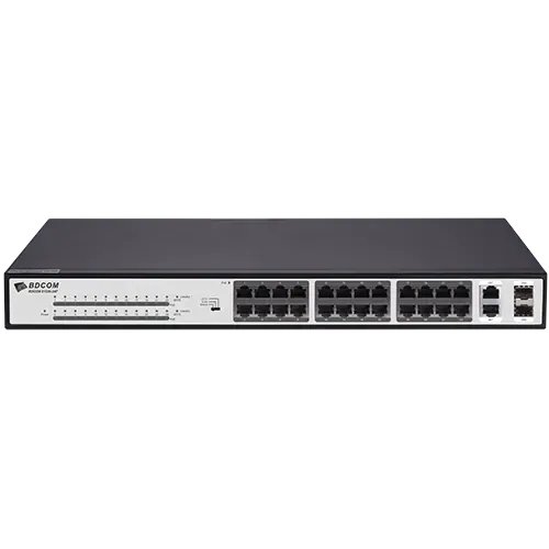 BDCOM 24-Port 10/100 370W POE switch, 24 POE ports, 2 x 1000Mbps Combo ports