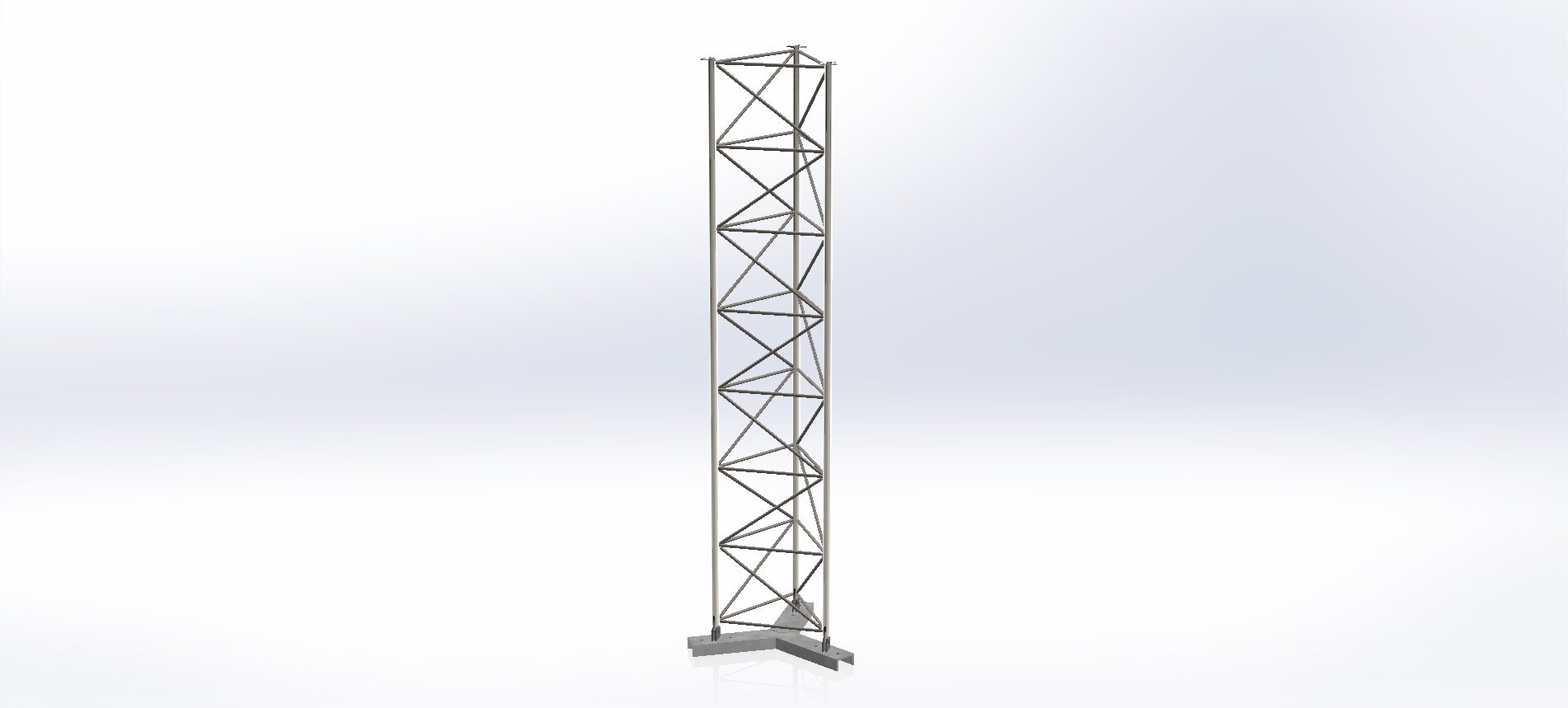 Lattice Mast Y-Base Assembly - Y-Base attached to First 3m Section