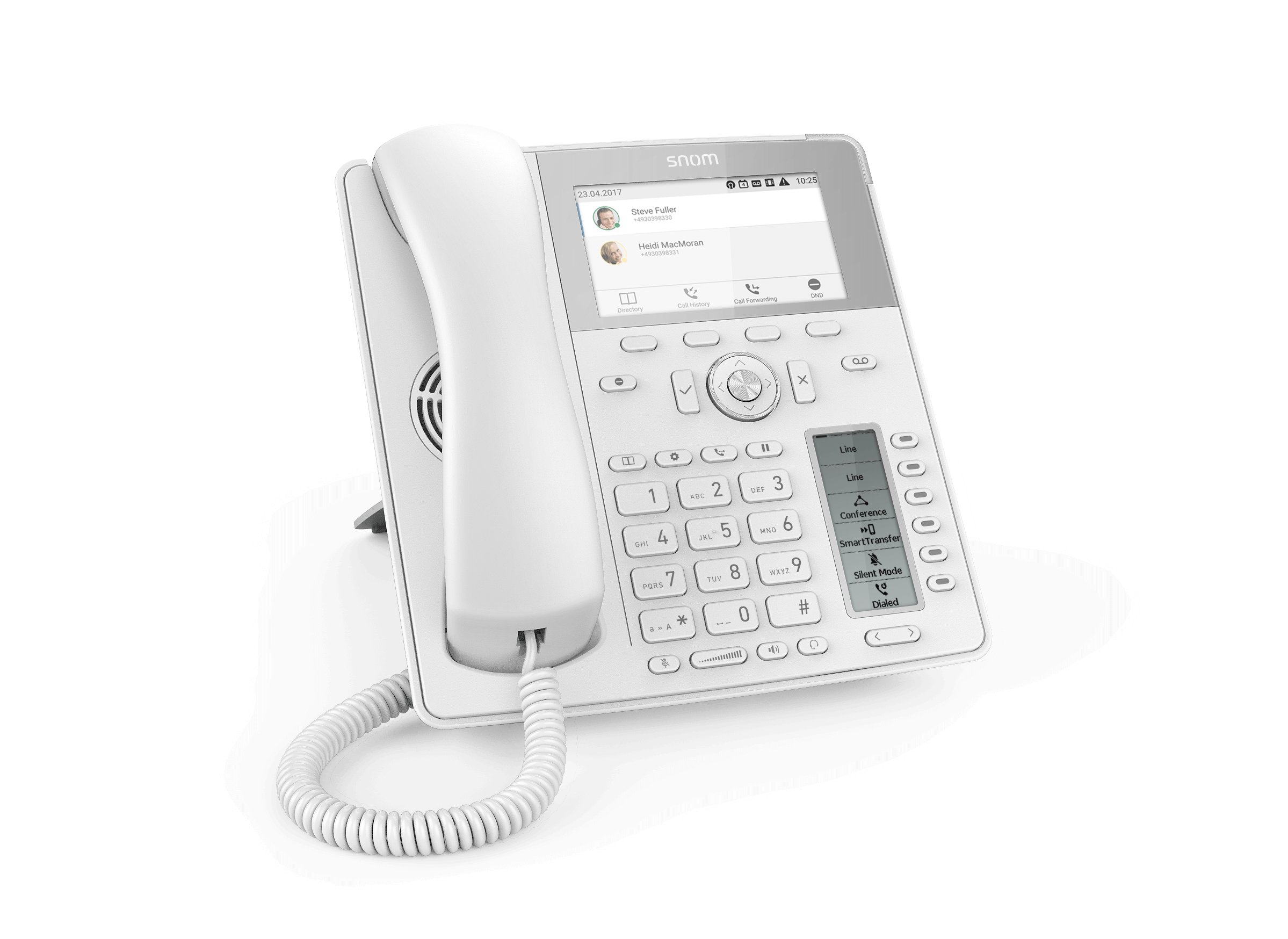 Snom D785 12-line Desktop SIP Phone in White - No PSU Included - Hi-Res 4.3" Colour Display - USB